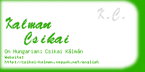 kalman csikai business card